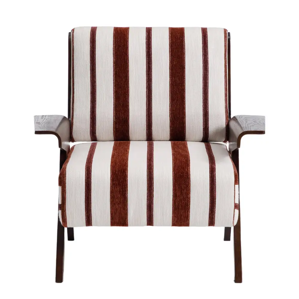 Modern Stripe Solid Wood Armchair