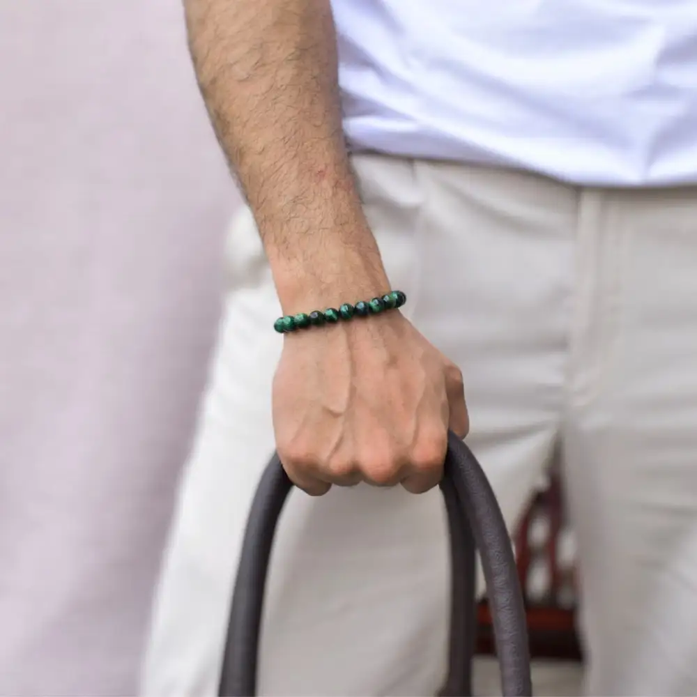 Crafted Minimal Tiger Eye Bead Bracelet