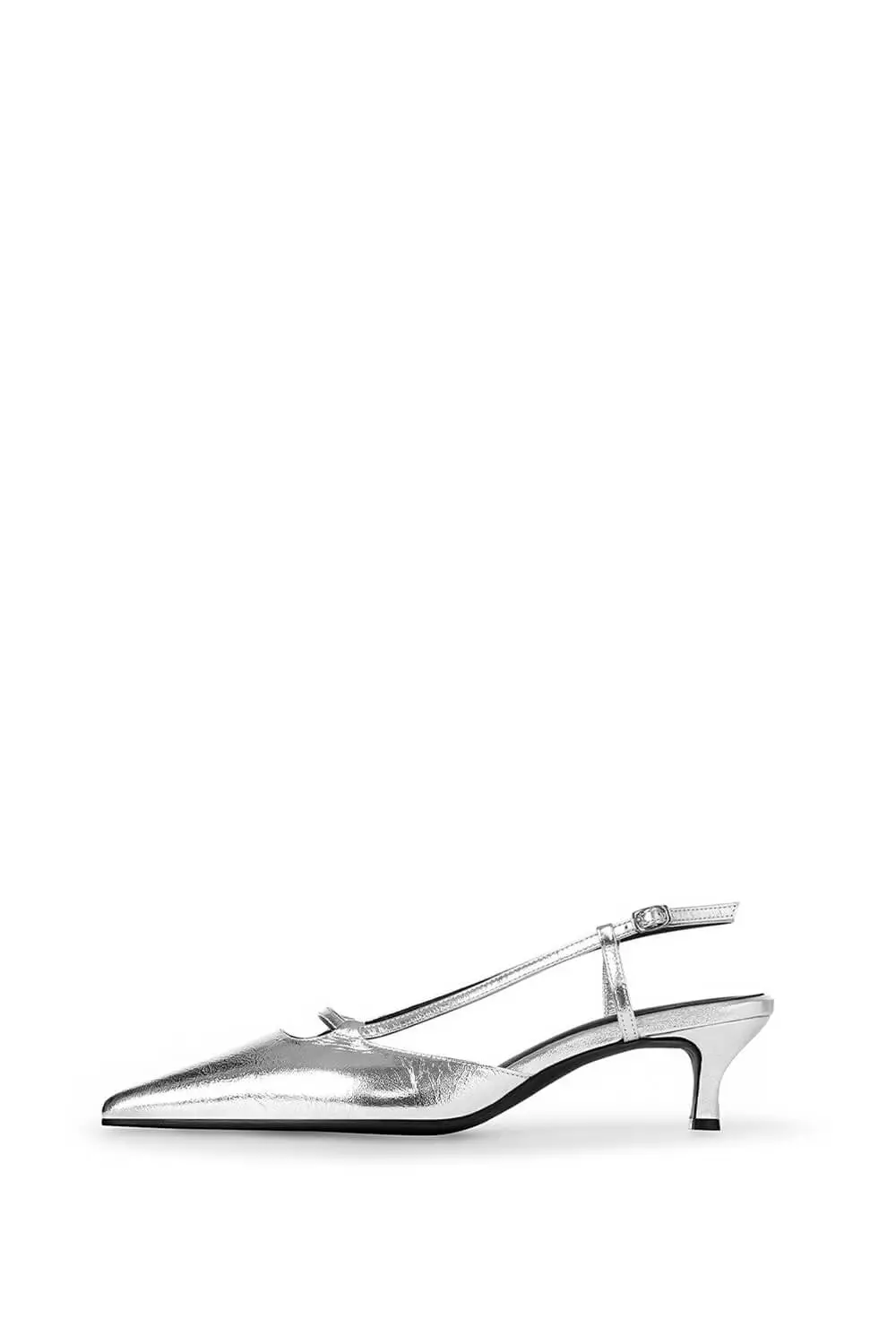Faux Leather Pointed Toe Slingback