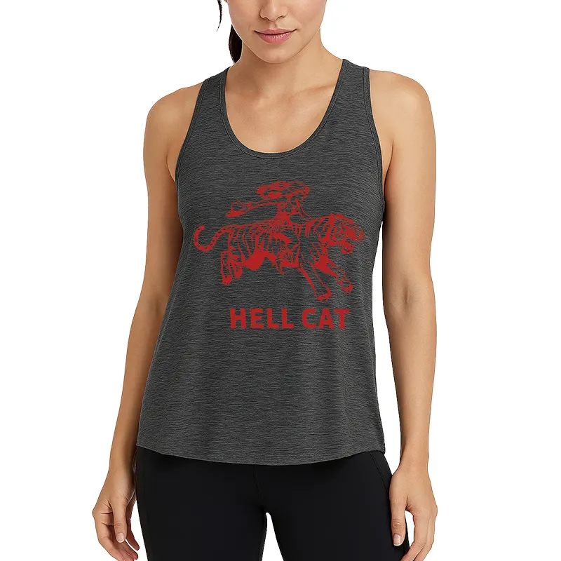 Retro Cowgirl Hell Cat Athletic Tank