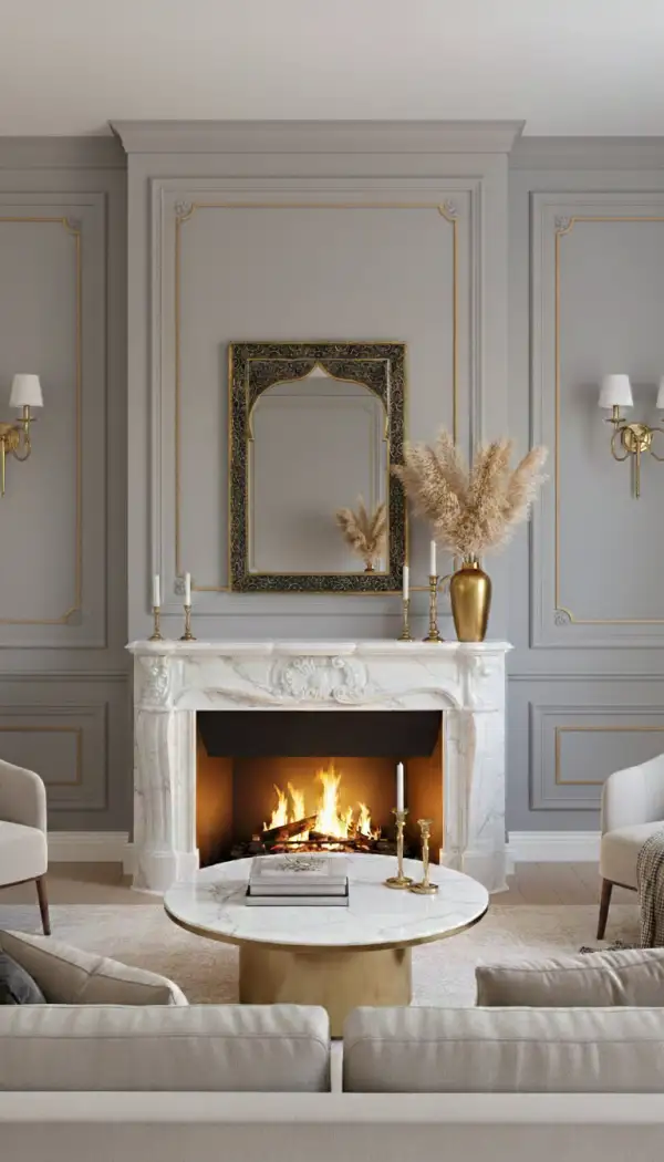 Engraved Brass Decorative Wall Mirror
