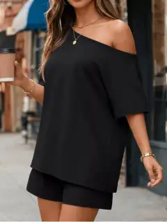 Polished Relaxed Everyday Top and Shorts Matching Set