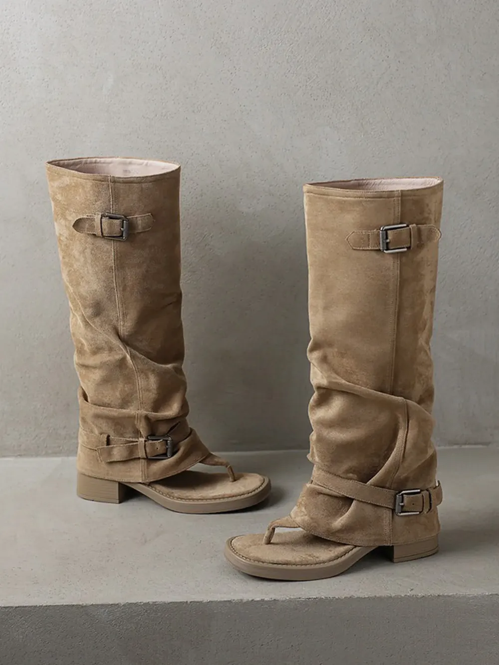 Zara Buckled Open-toe Boots