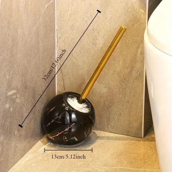 A 2-Piece Nordic Creative Ceramic Long-Handled Toilet Brush Set
