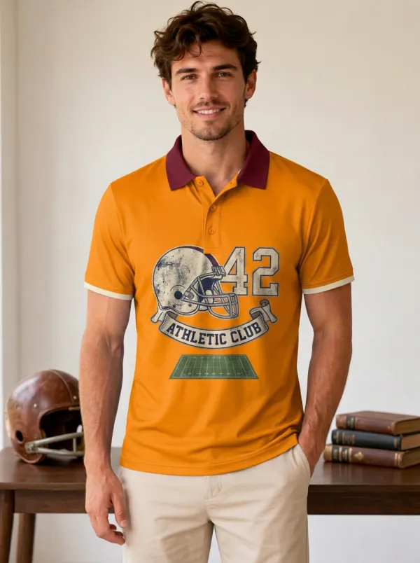Men's Classic Gridiron Helmet Polo Shirt