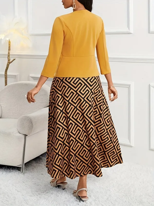 Printed Belted Two-Piece Set
