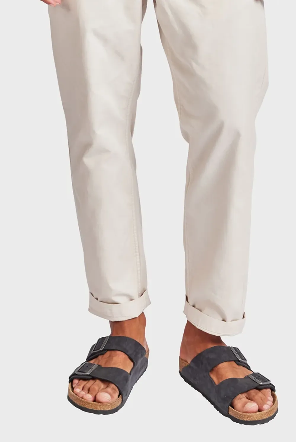 Relaxed Straight Leg Cotton Chino Trousers