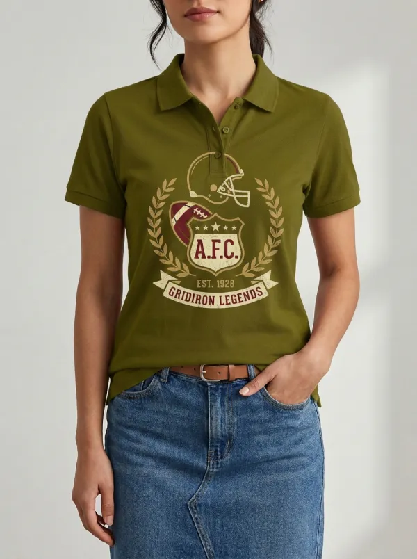 Women's Gridiron Football AFC Helmet Shield Graphic Polo Shirt