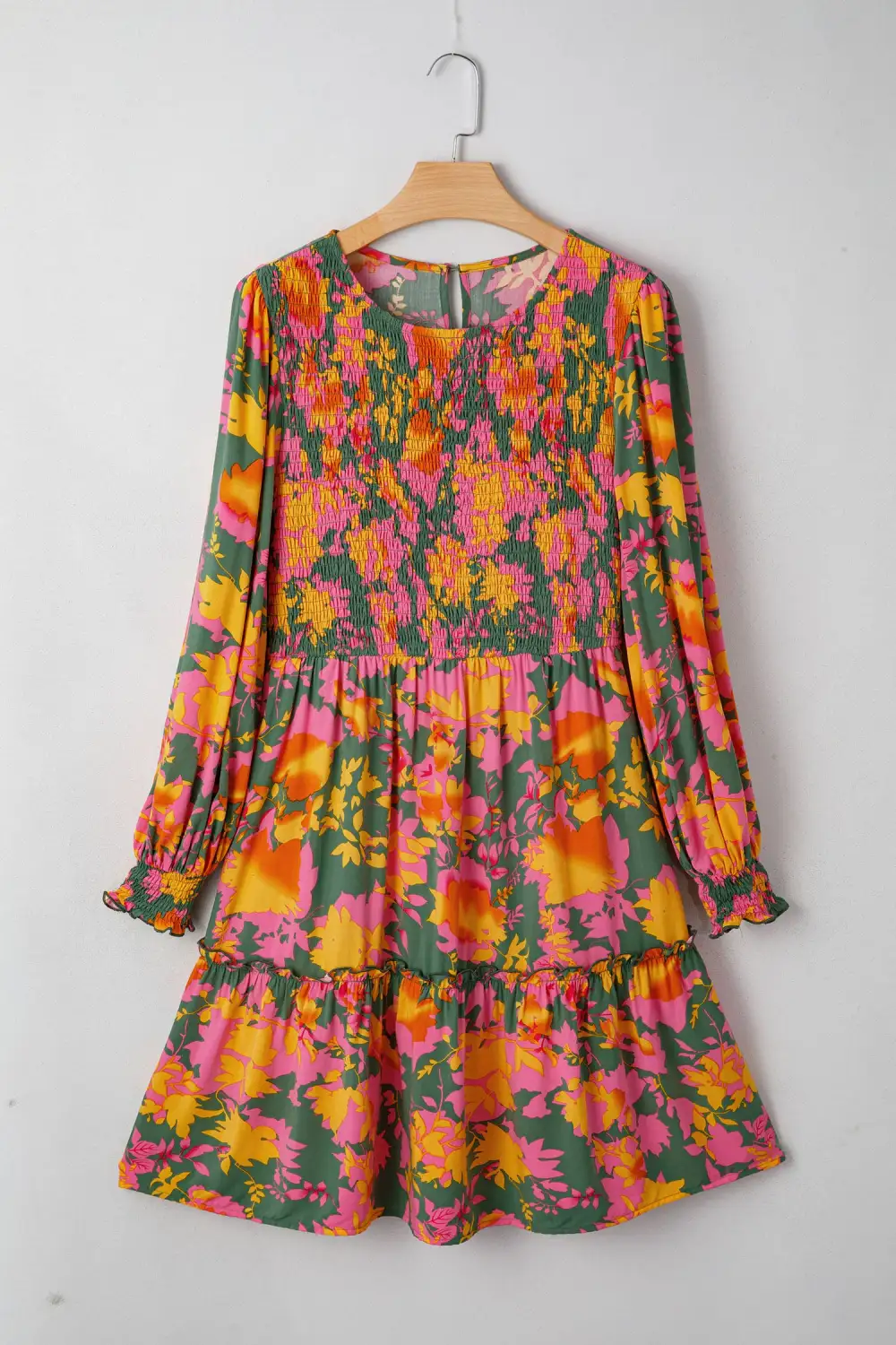 Balanced Detail Floral Printed Ruffle Mini Dress