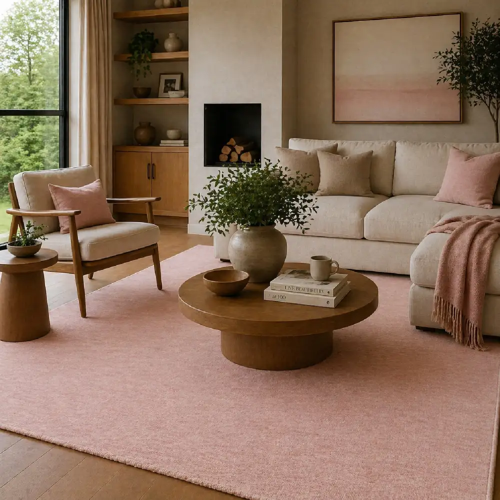 Hand-Knotted Wool Fringed Carpet
