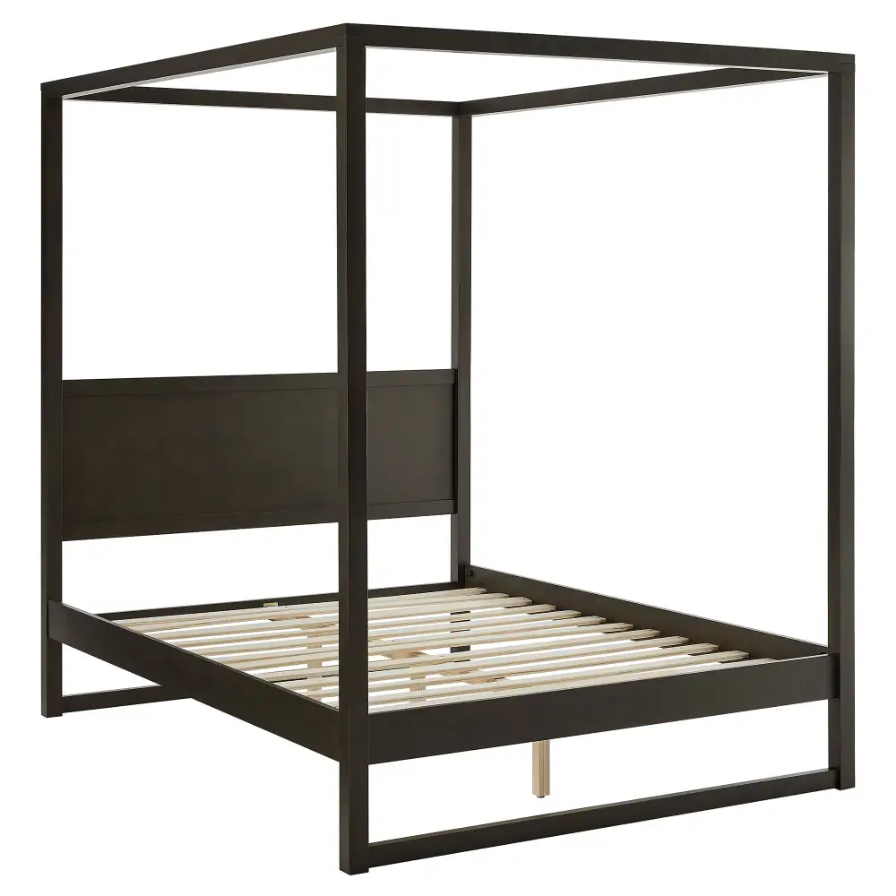Modern Wood Canopy Platform Bed