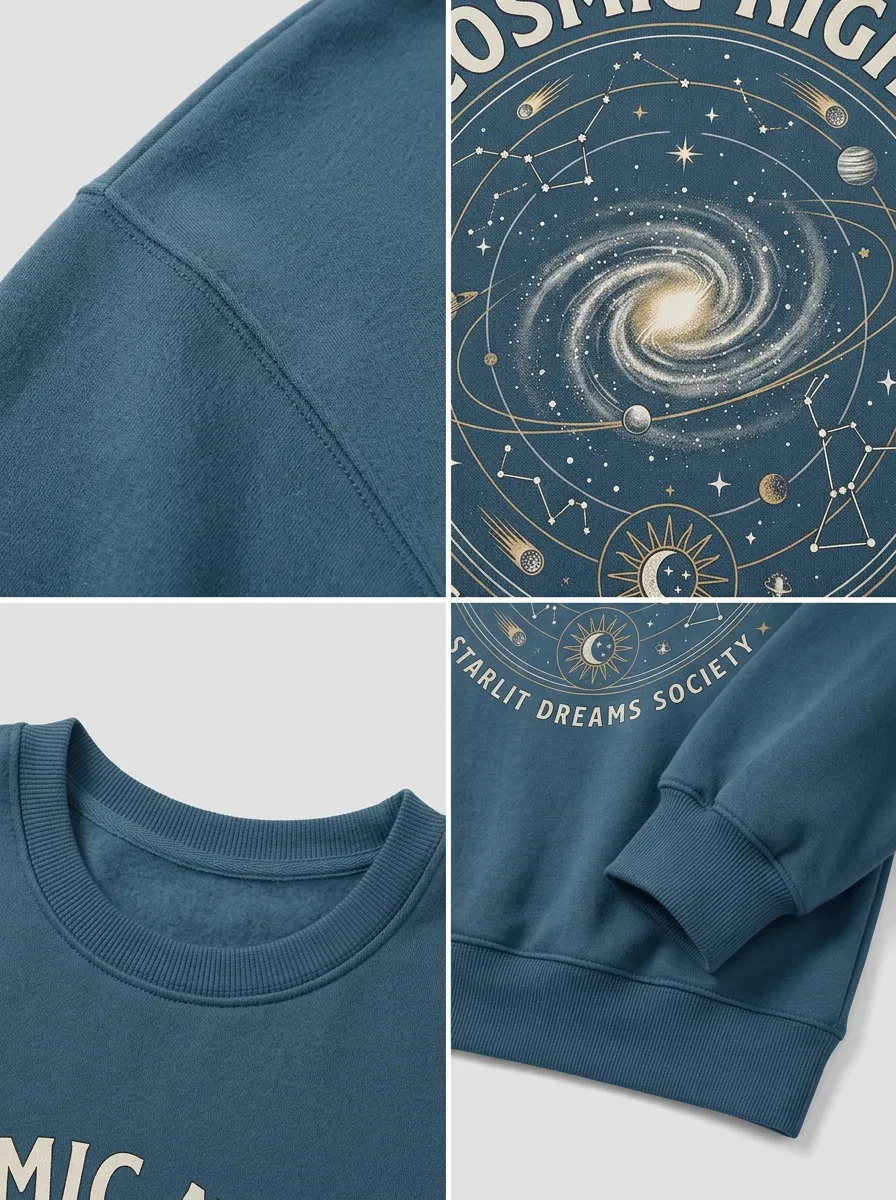 Women's Astronomy Lover Cosmic Night Galaxy Printed T-shirt