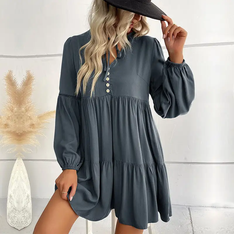 Women's Shirt Ruffled Dress