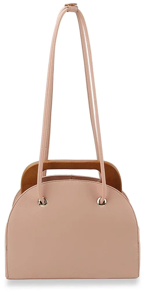 Classic Detail Faux Leather Shoulder Bag