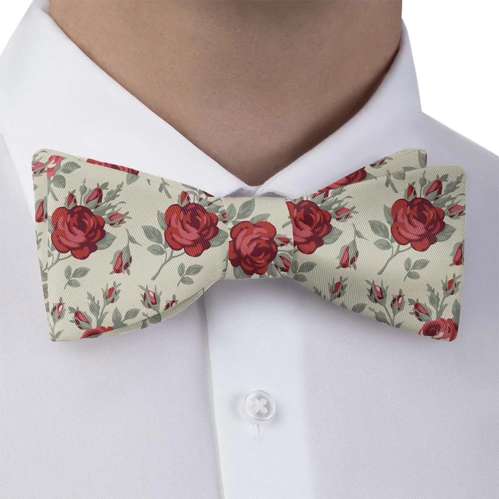 Antique Rose Pattern Bow Tie