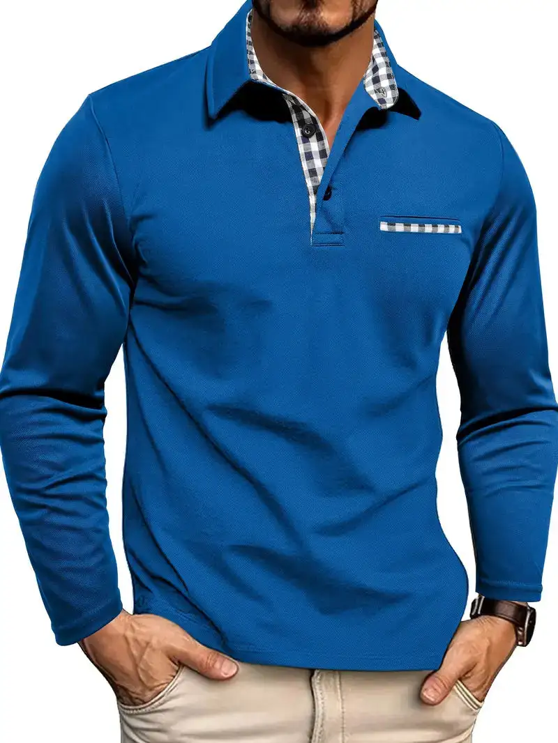 Men's Classic Men's Summer Polo Shirt With Long Sleeves