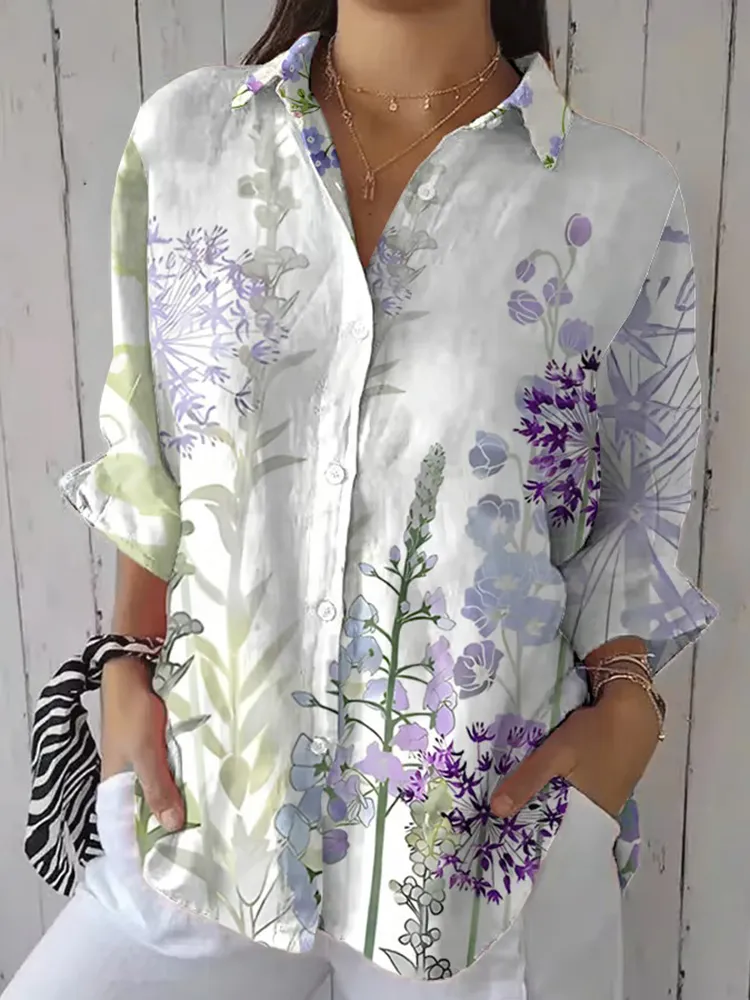 Women'S Plant And Flower Elegant And Beautiful Shirt Top