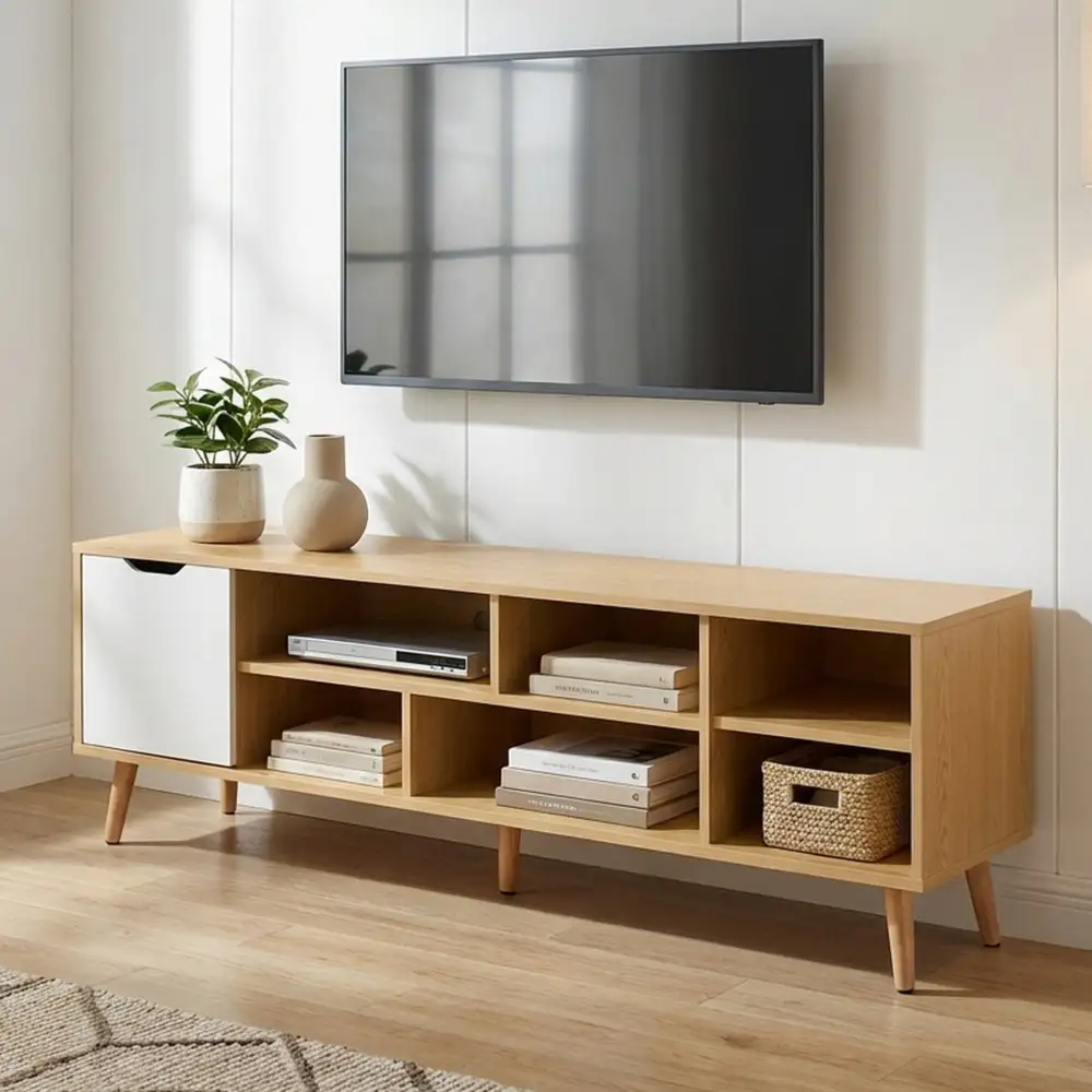 Compact Scandinavian Inspired TV Storage Console