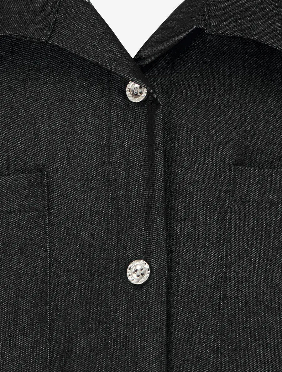 Classic Polished Long Sleeve Straight Fit Stand Collar Button Shirt