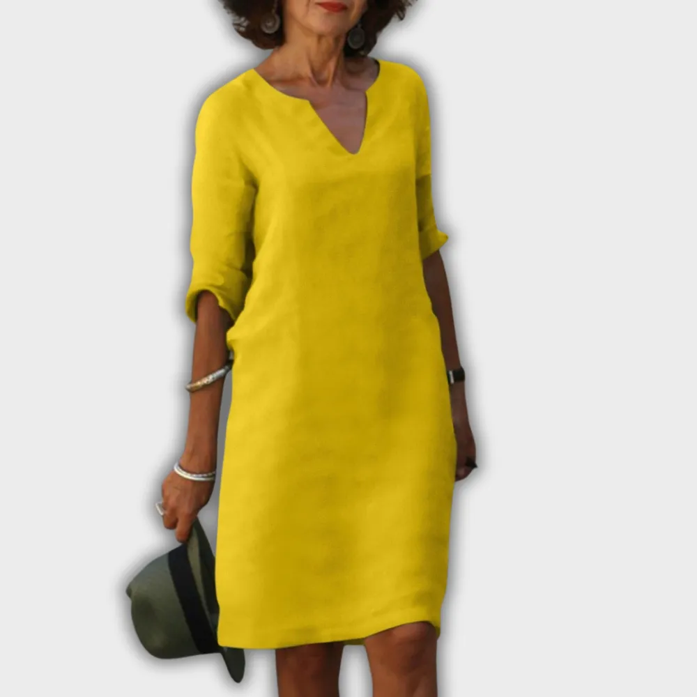 V-Neck Relaxed Casual Dress