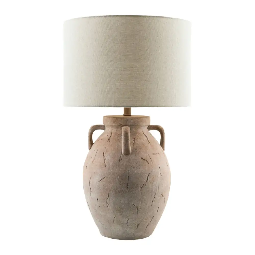 Crackle Linen Shade Ceramic Linen Resin Table Lamp