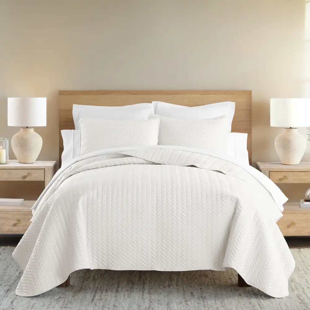 Herringbone Quilted Coverlet Set