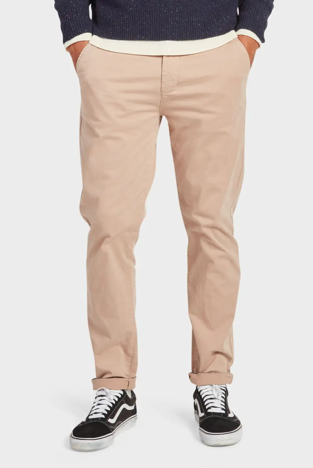 Slim Fit Stretch Cotton Blend Chino Trousers
