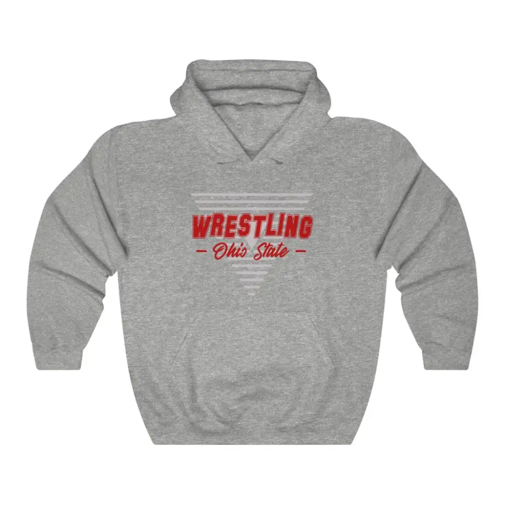 Relaxed Triangle Emblem Wrestling Graphic Pullover Hoodie