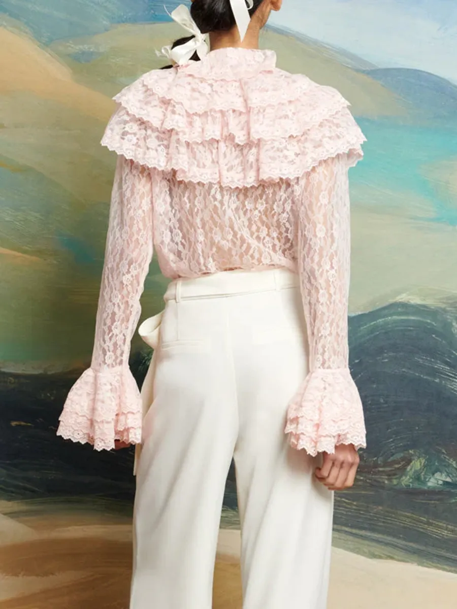 Lace Ruffle Blouse