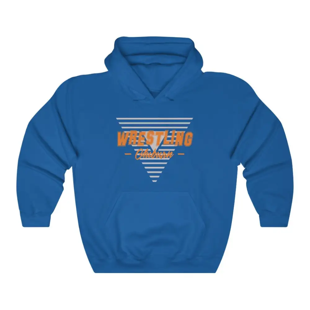 Soft Fleece Triangle Emblem Wrestling Graphic Pullover Hoodie