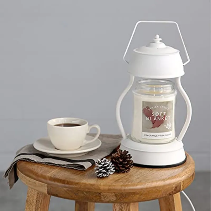 Retro White Candle Warmer Lamp, Home Accent Essential for Cozy and Vintage-Inspired Spaces