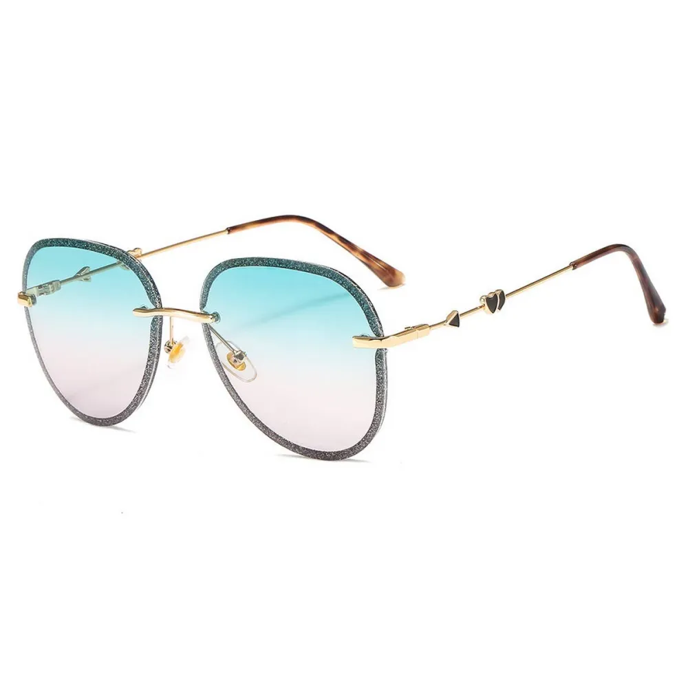 Heart Metal Rimless Sunglasses