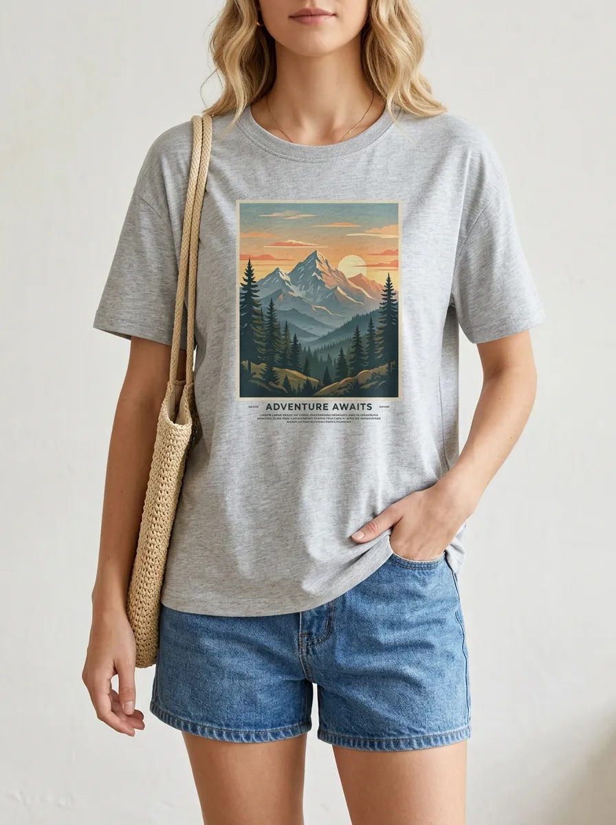 Women's Forest Mountain Adventure Graphic T-Shirt
