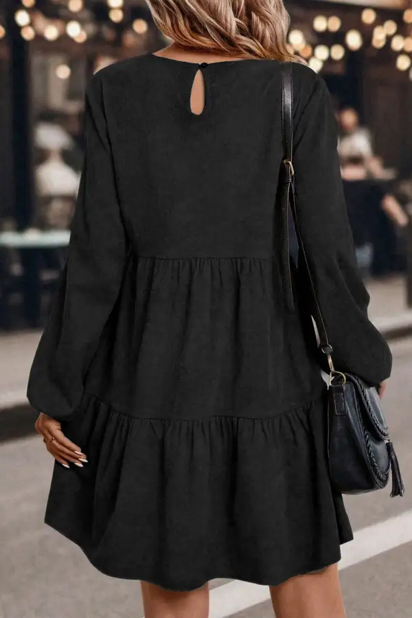 Versatile Tiered Tie Detail Mini Dress