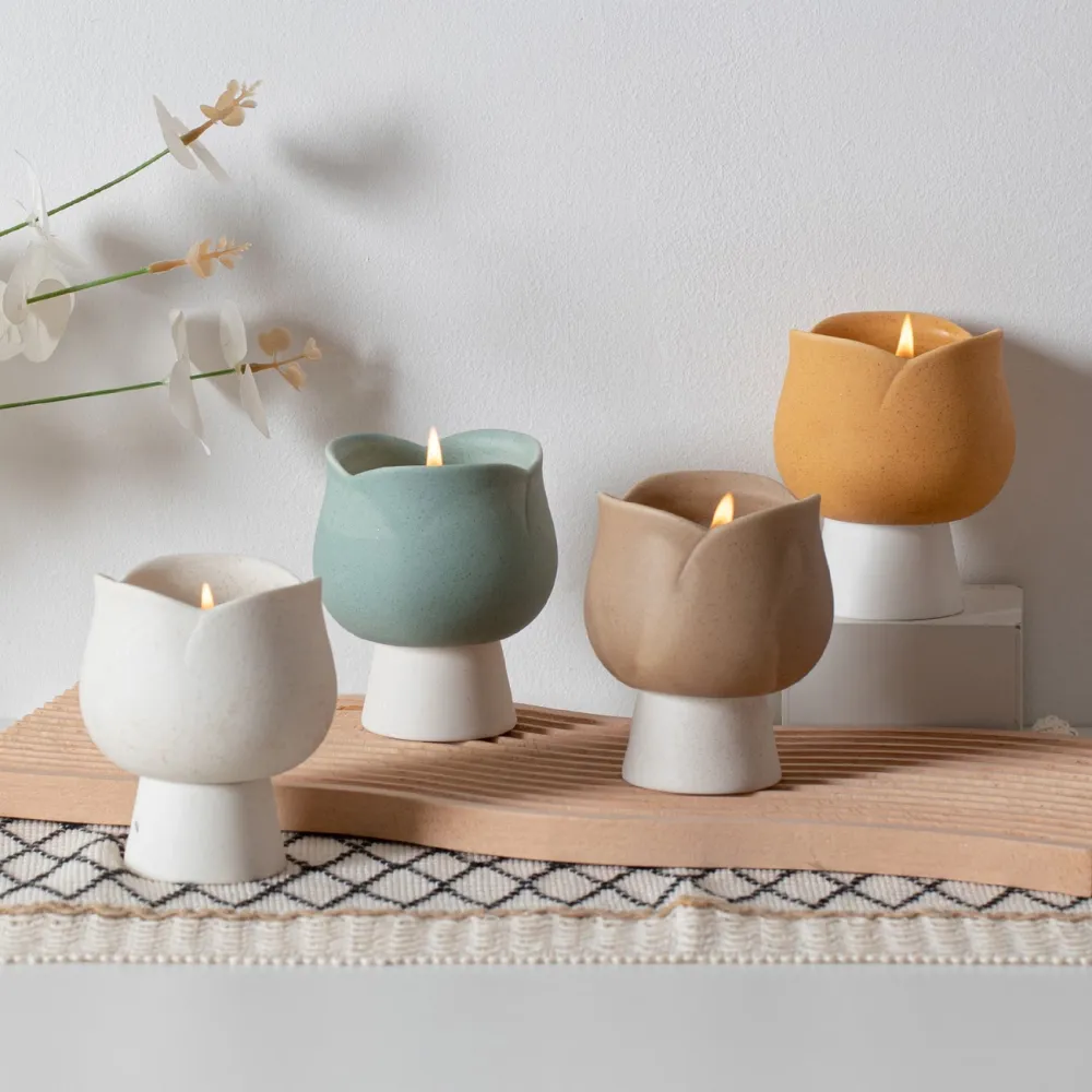 Tulip Ceramic Candle Holder