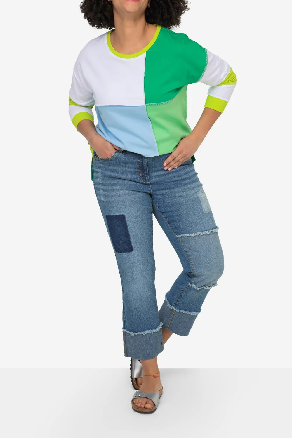 Elastic Patch Jeans