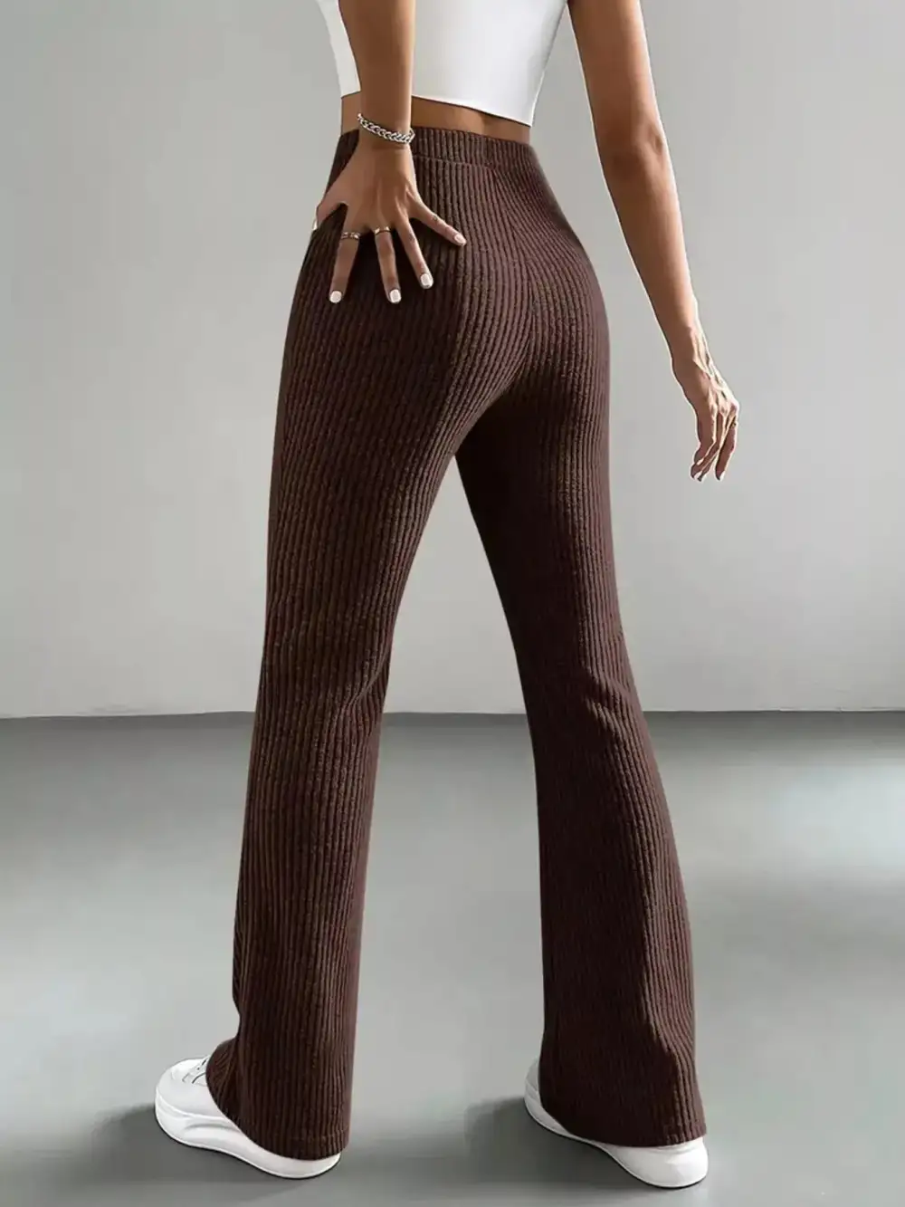 High Waist Flared Casual Pants