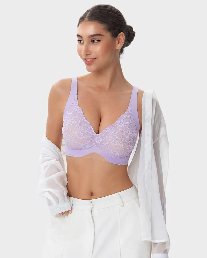 Wireless Lace Full Coverage Minimizer Bra