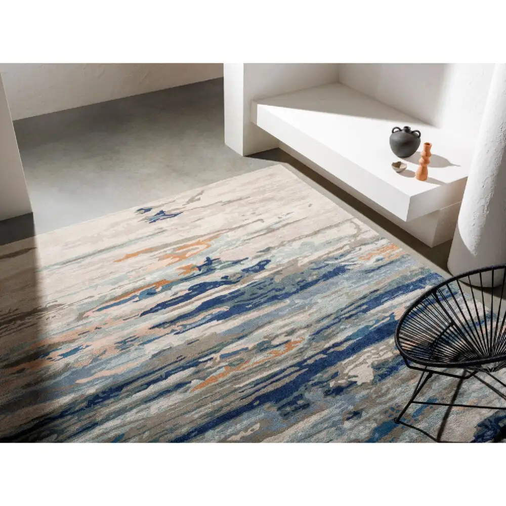 Textured Viscose Wool Blend Carpet