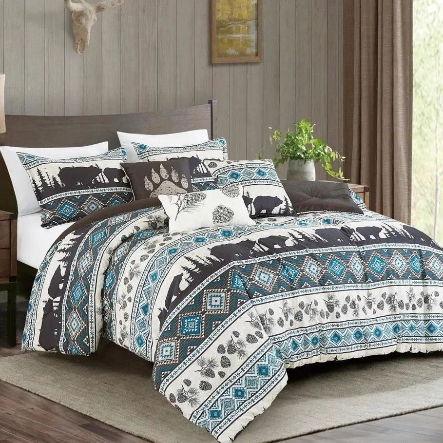 Animal Motif Pine Motif Comforter Set