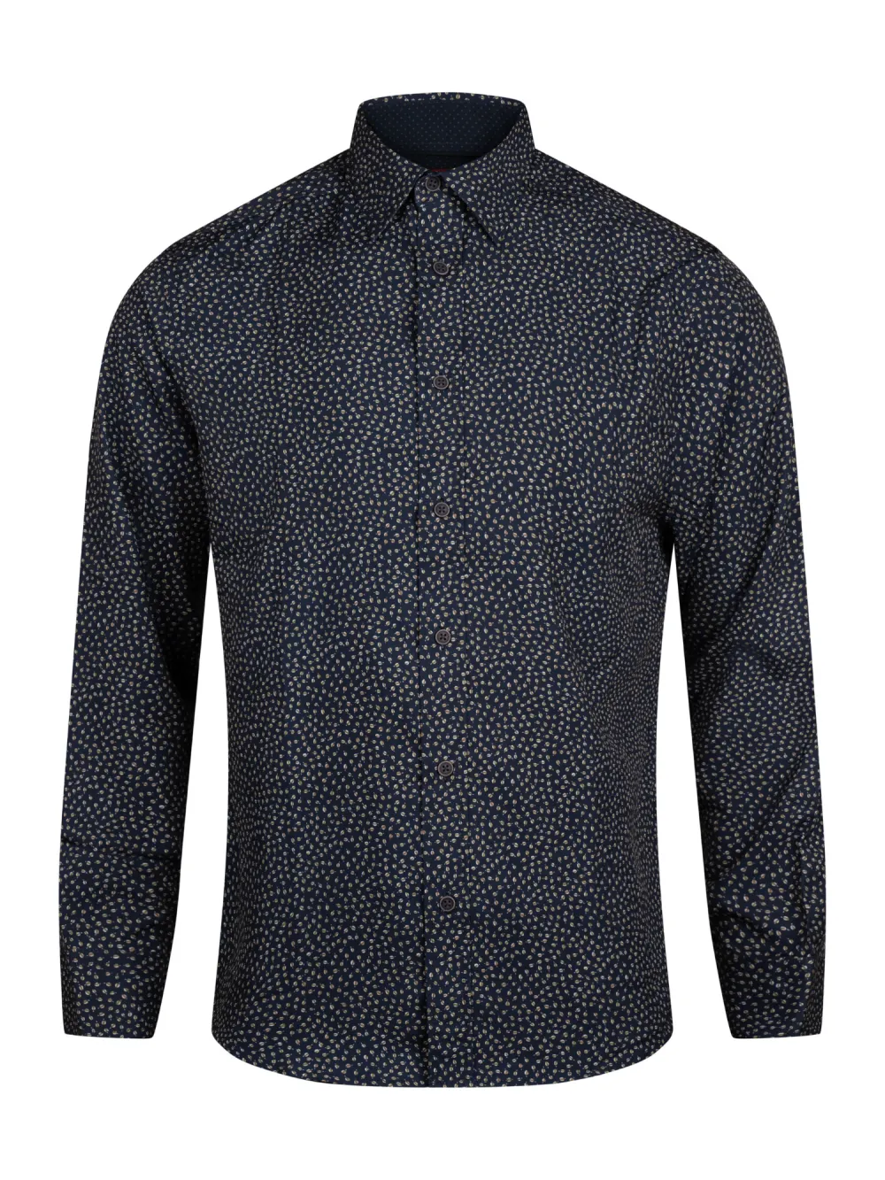 Botanical-Print Motif-Print Four-Way-Stretch Men's Sport Shirt