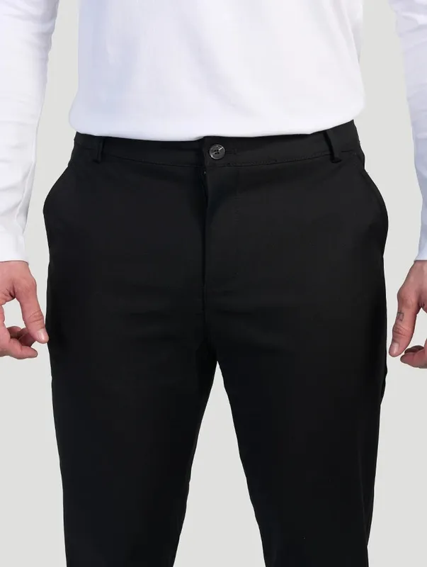 Black Stretch Pants Clean Cut