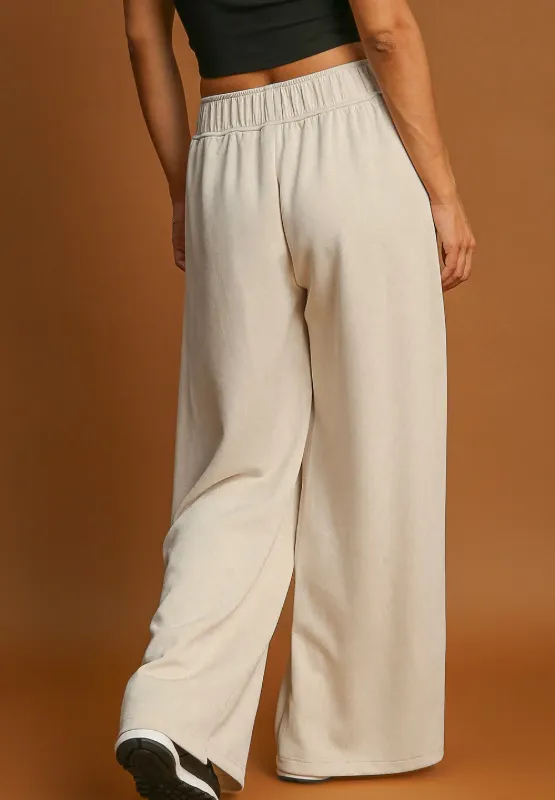 Easy Fit Drawstring Wide Leg Pants