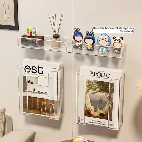 Punch-Free Wall-Mounted Magazine Holder