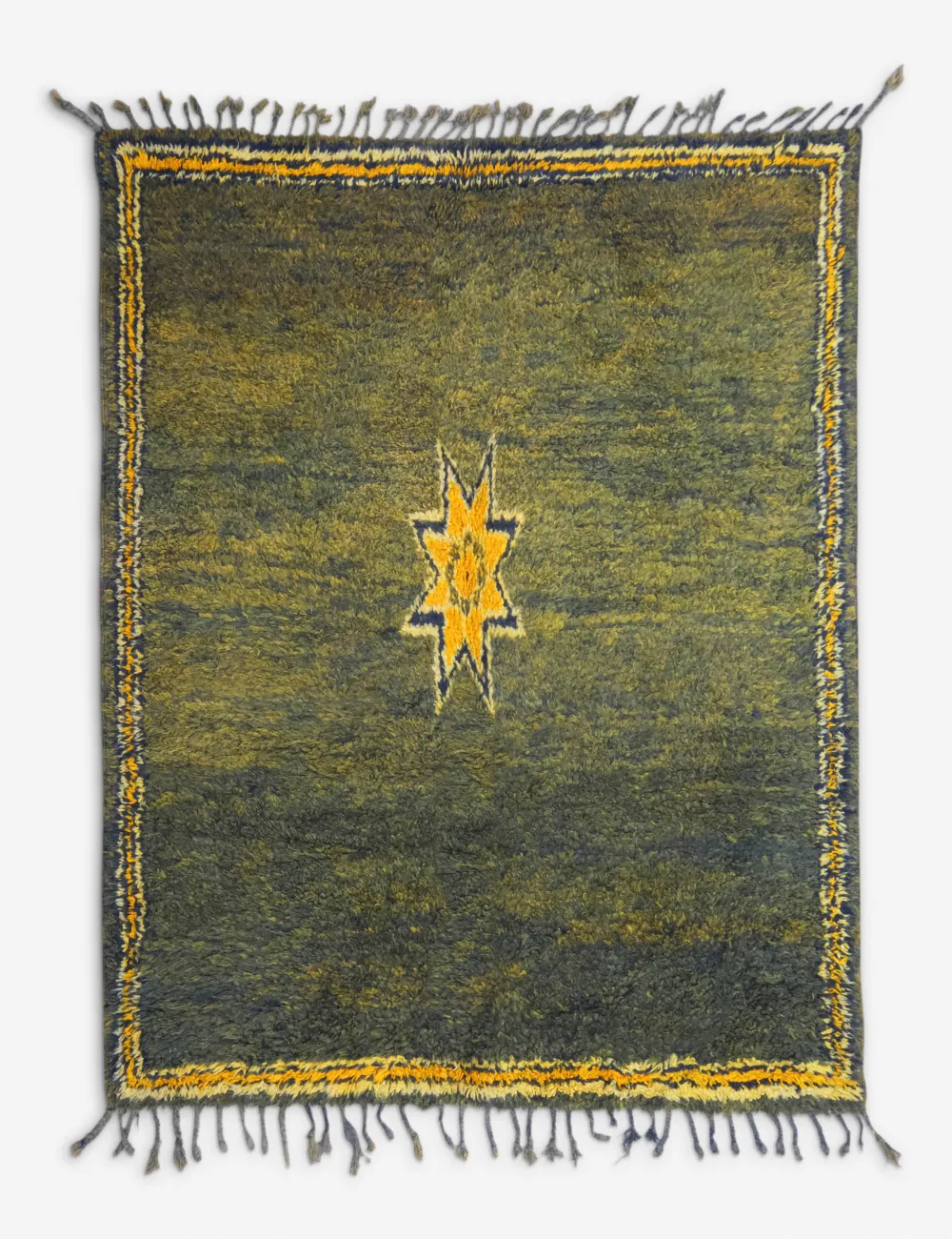 Striking Distinctive Moroccan Inspired Hand Knotted Wool Area Rug