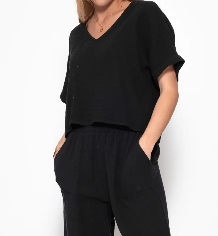 Black V Neck Shirt