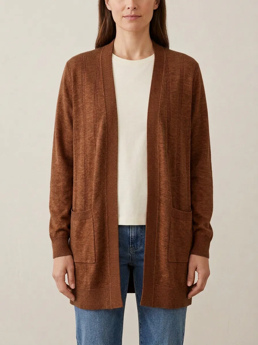 Refined Ribbed-Knit Knit Cardigan