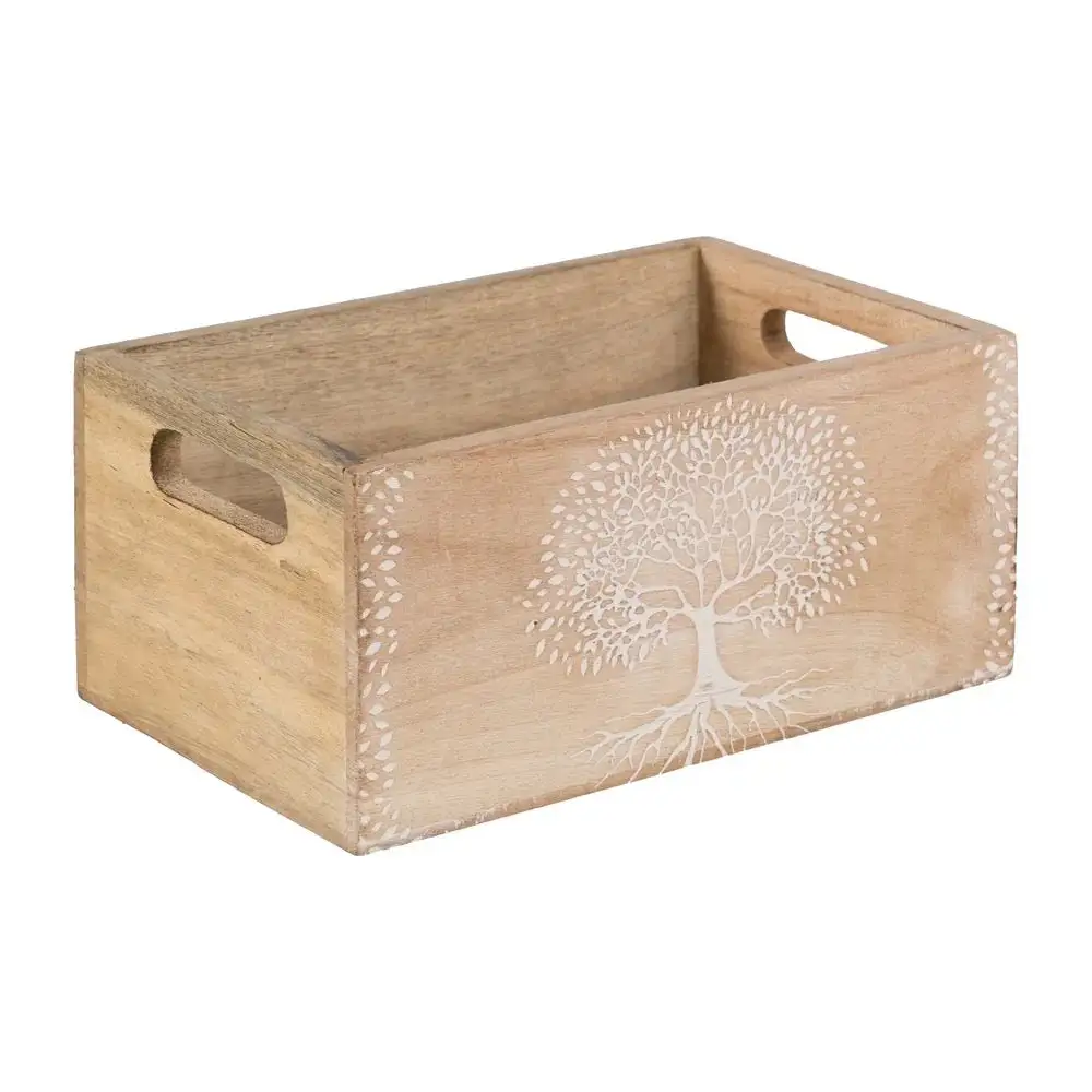 Carved Wood Decorative Storage Box