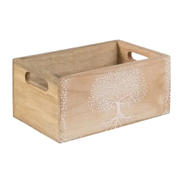 Carved Wood Decorative Storage Box
