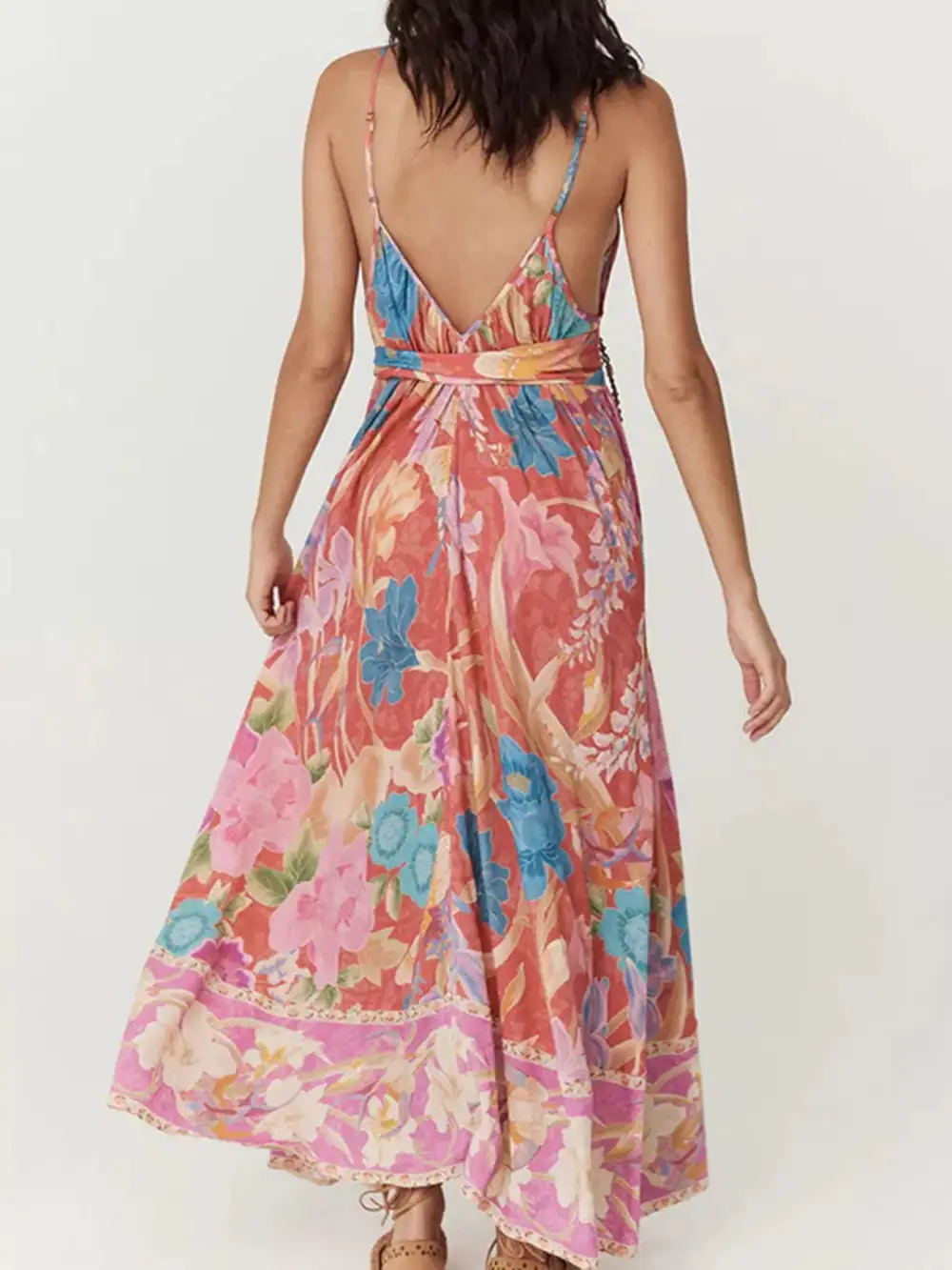 Spaghetti-Strap Floral Maxi Dress